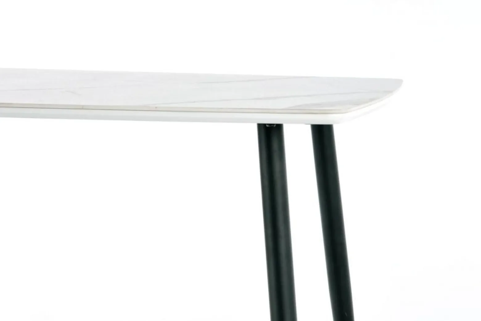 Stół MARCO 120x70 biały marmur/czarny