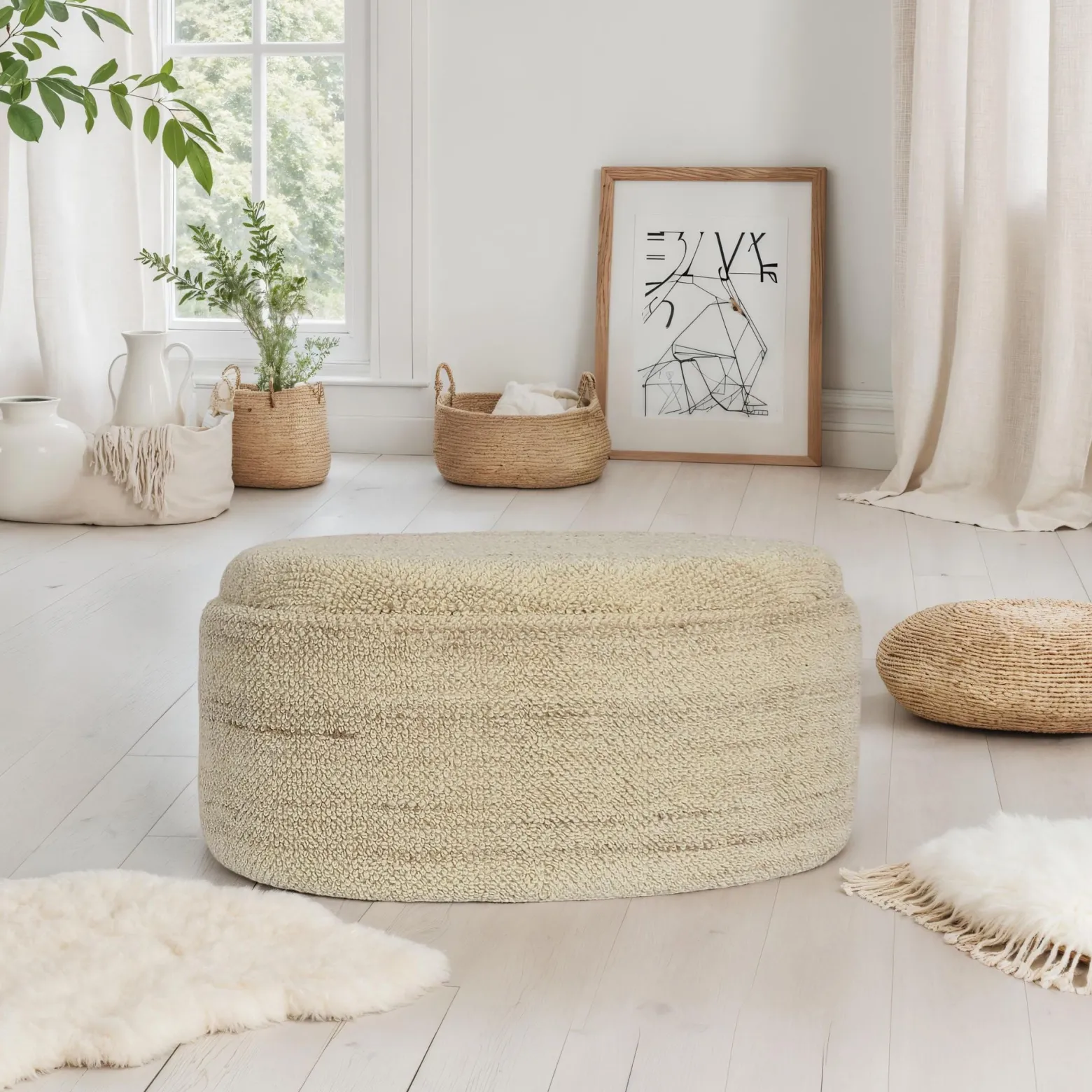 Stołek z Pojemnikiem Włosna 81 cm Tapicerowany Brązowy Nowoczesny Salon