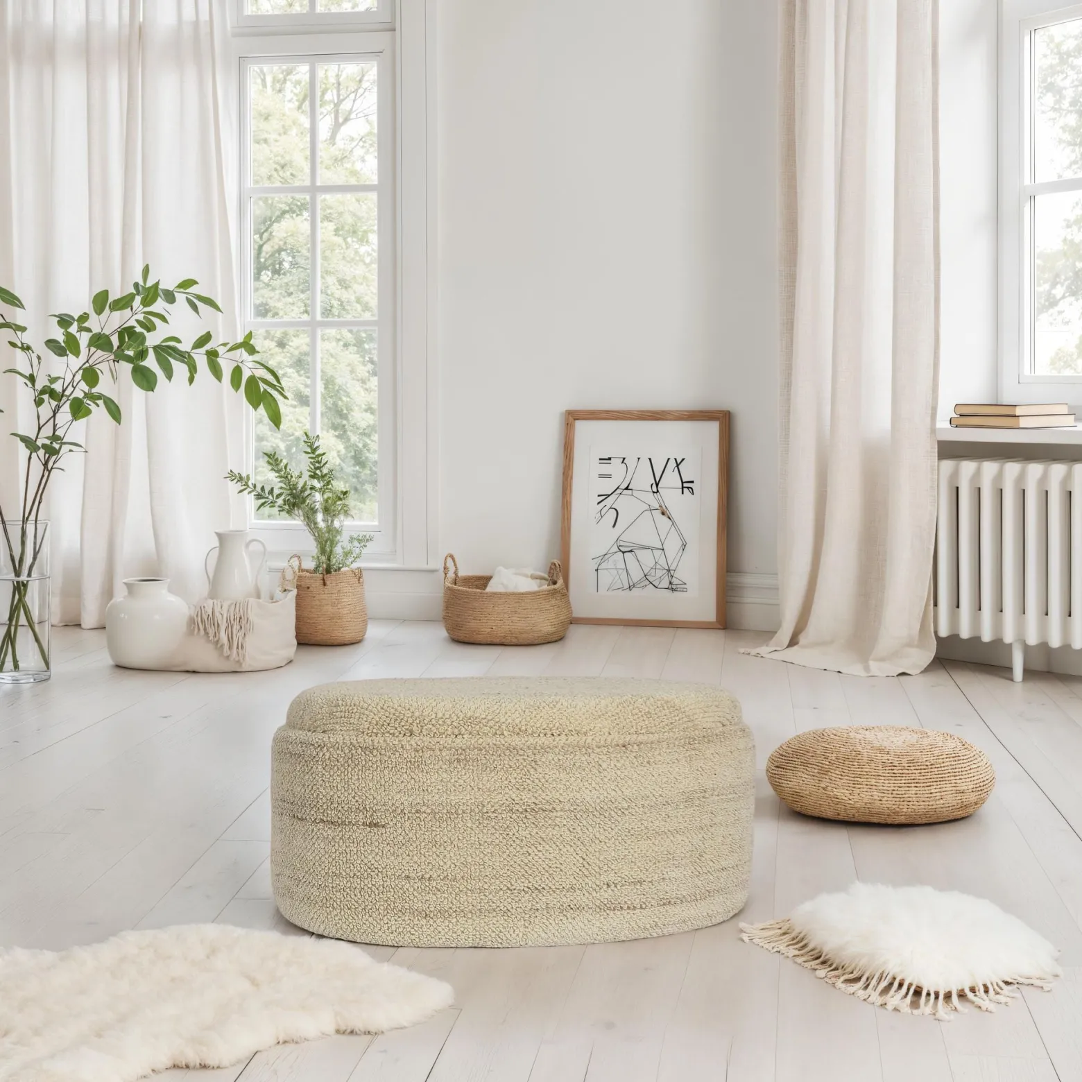 Stołek z Pojemnikiem Włosna 81 cm Tapicerowany Brązowy Nowoczesny Salon