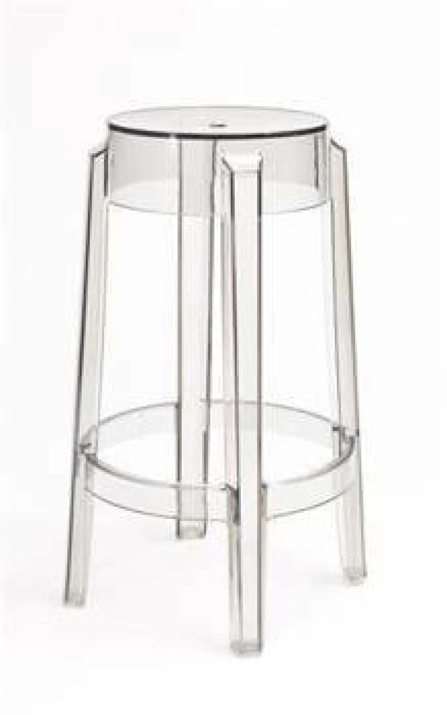 Stołek barowy Duch 75 cm inspirowany Ghost transparentny