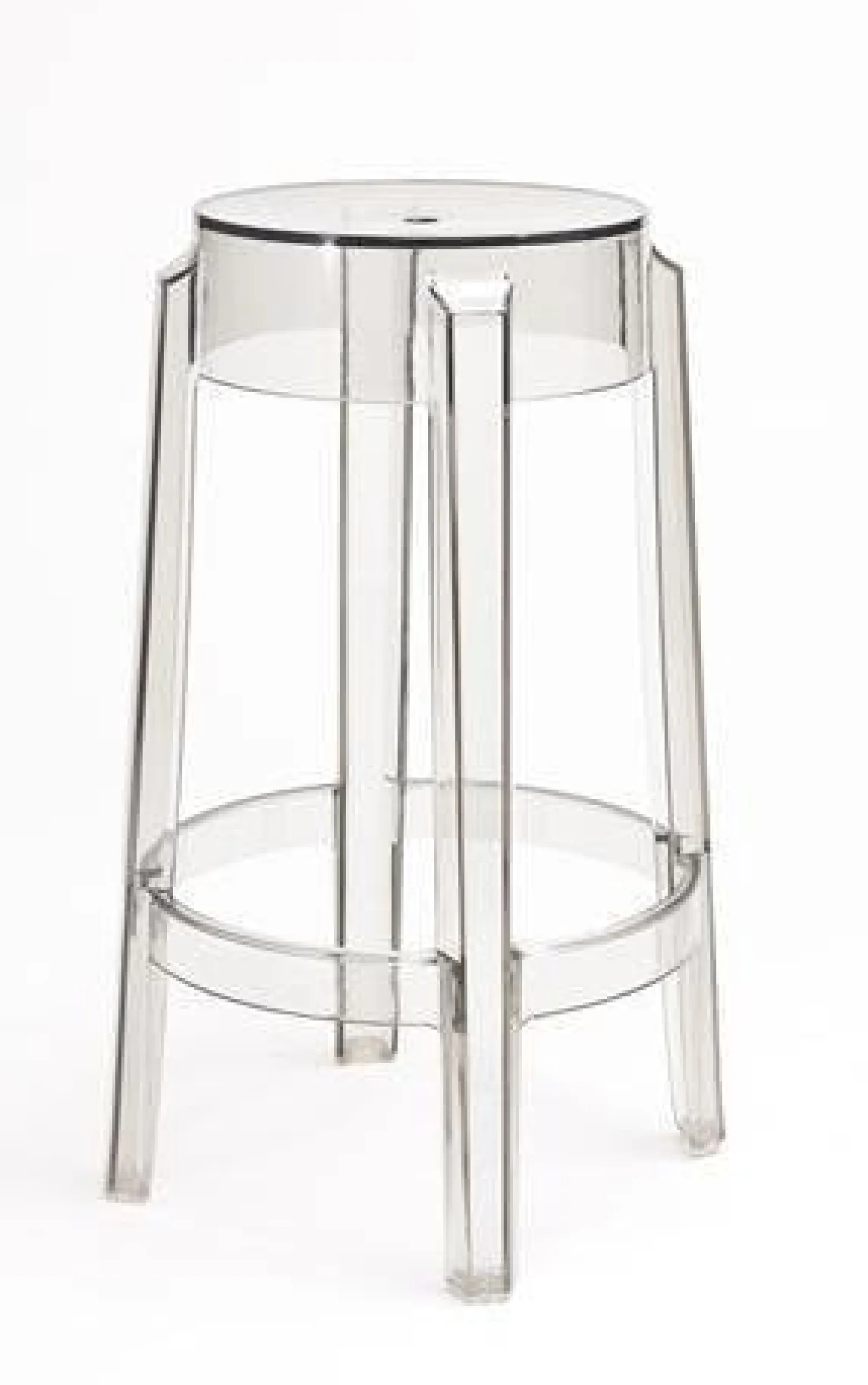 Stołek barowy Duch 75 cm inspirowany Ghost transparentny