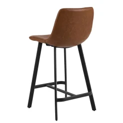 STOŁEK BAROWY Oregon PU brandy loftowy retro EKOSKÓRA