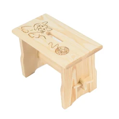 Stołek sosnowy z grawerem 30x16x20cm