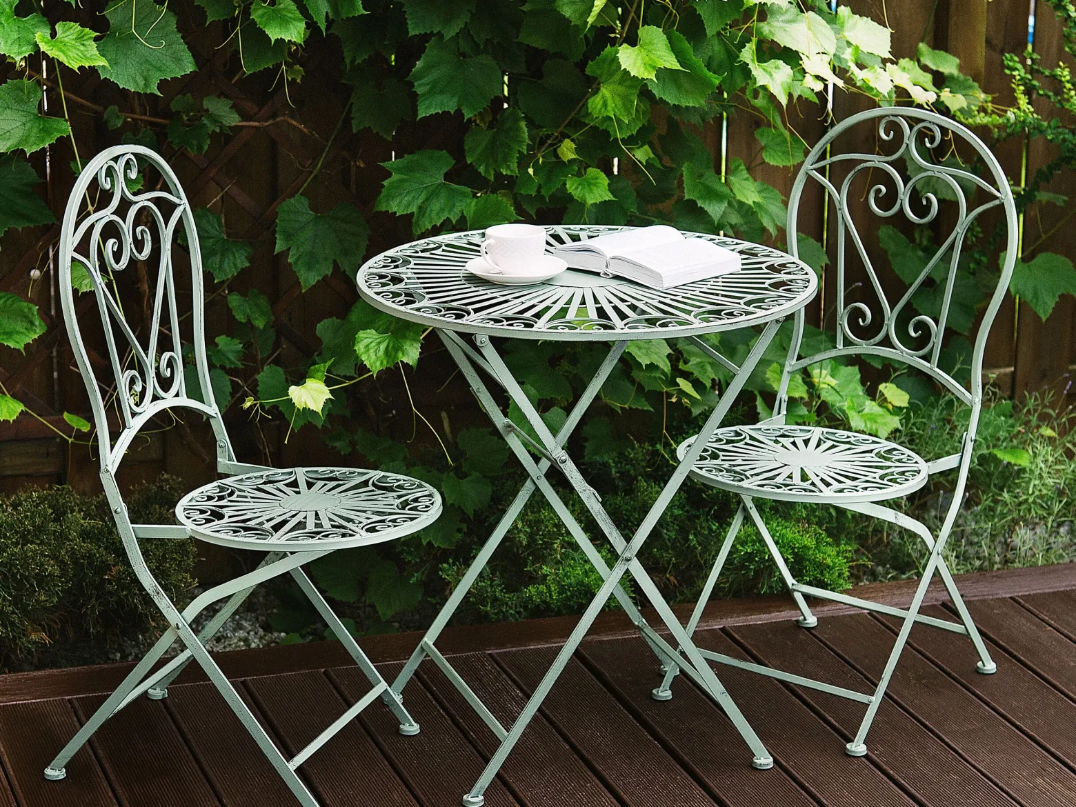 Stół ogrodowy bistro 70 cm metal zielony
