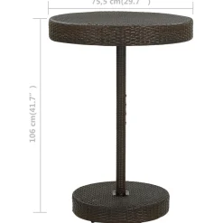 Stół ogrodowy Brąz 75.5 x 106 cm Technorattan vidaXL