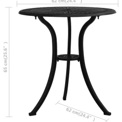 Stół ogrodowy Czarny Aluminium vidaXL