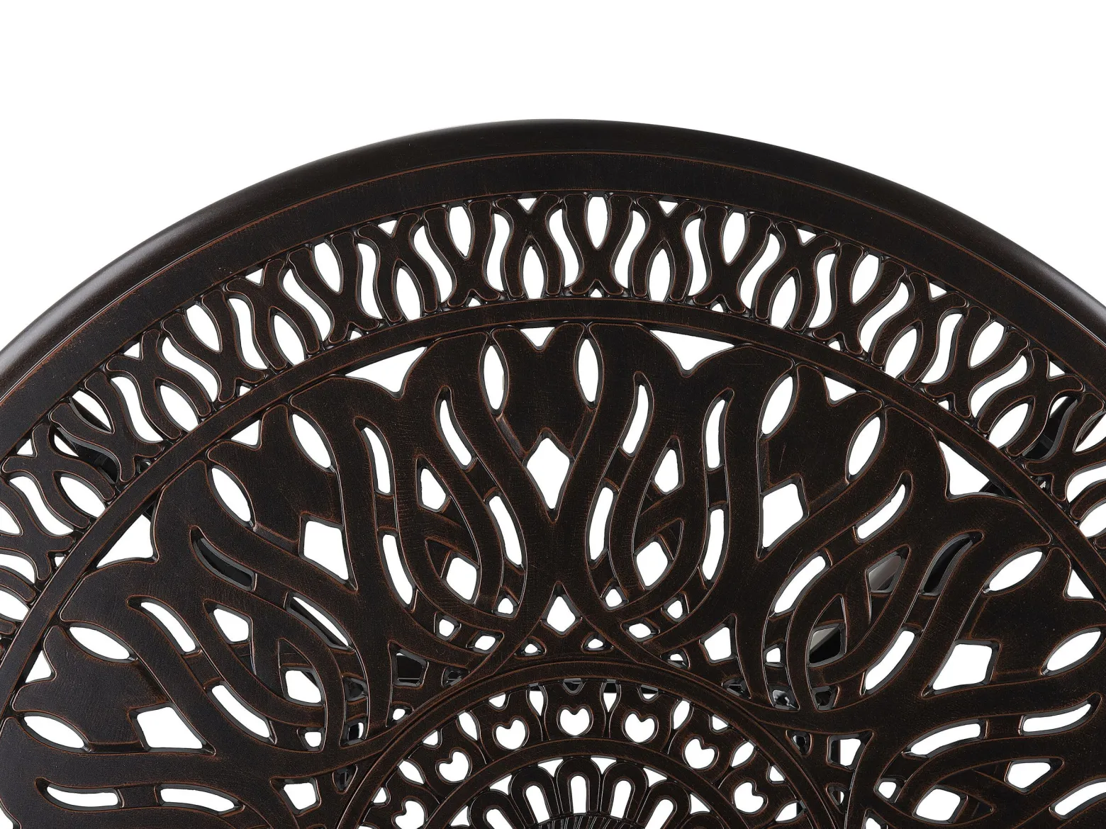 Stół ogrodowy okrągły 90 cm brązowy metal