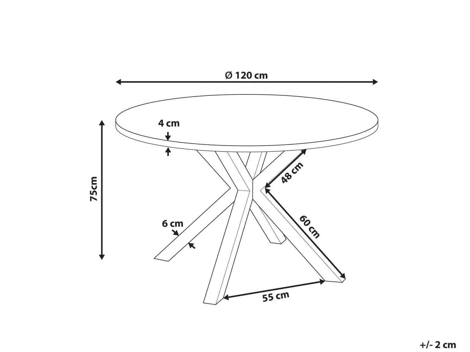 Stół ogrodowy okrągły 120 cm stal nierdzewna srebrny
