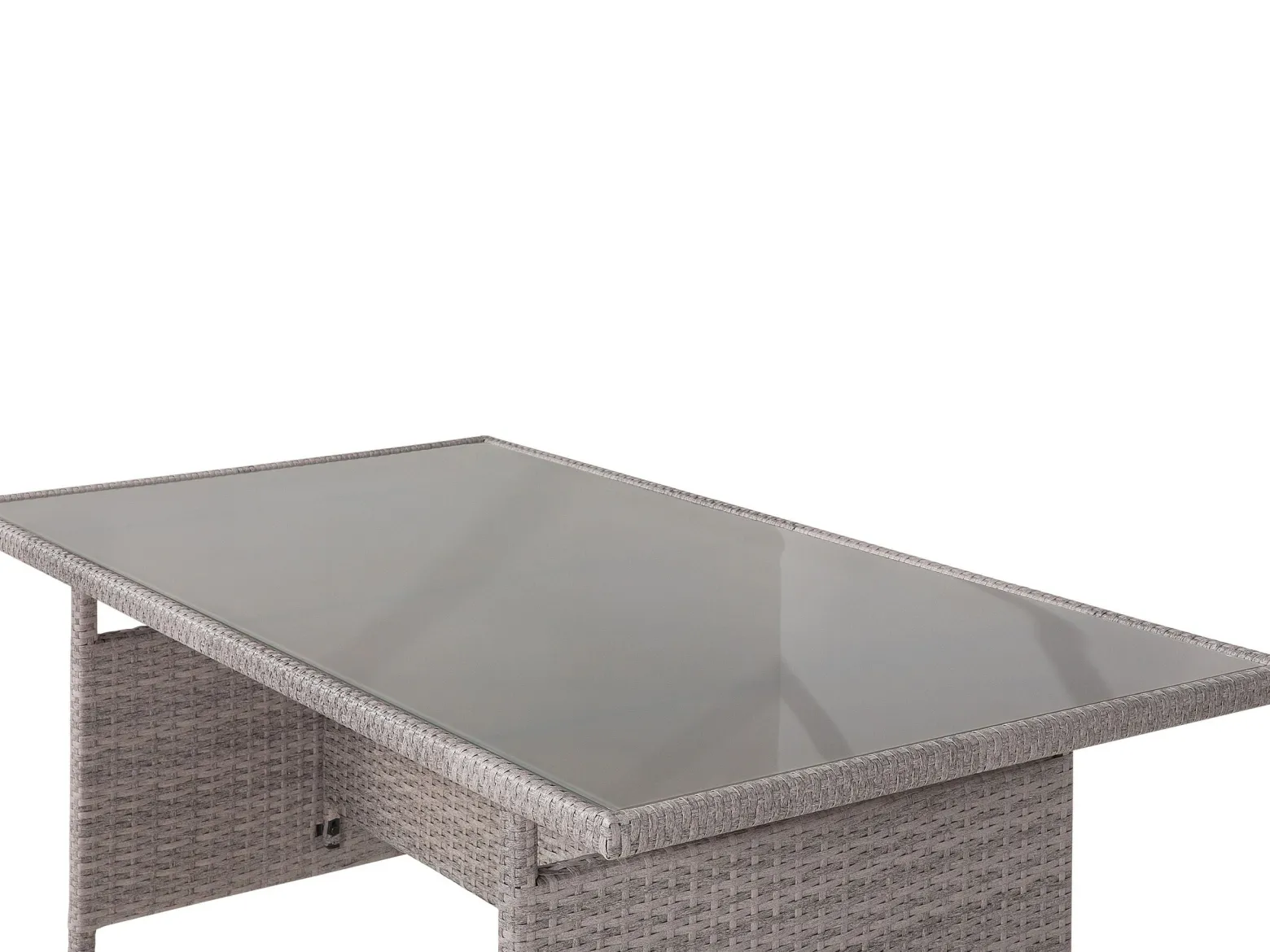 Stół ogrodowy rattan szkło 145x80 szary