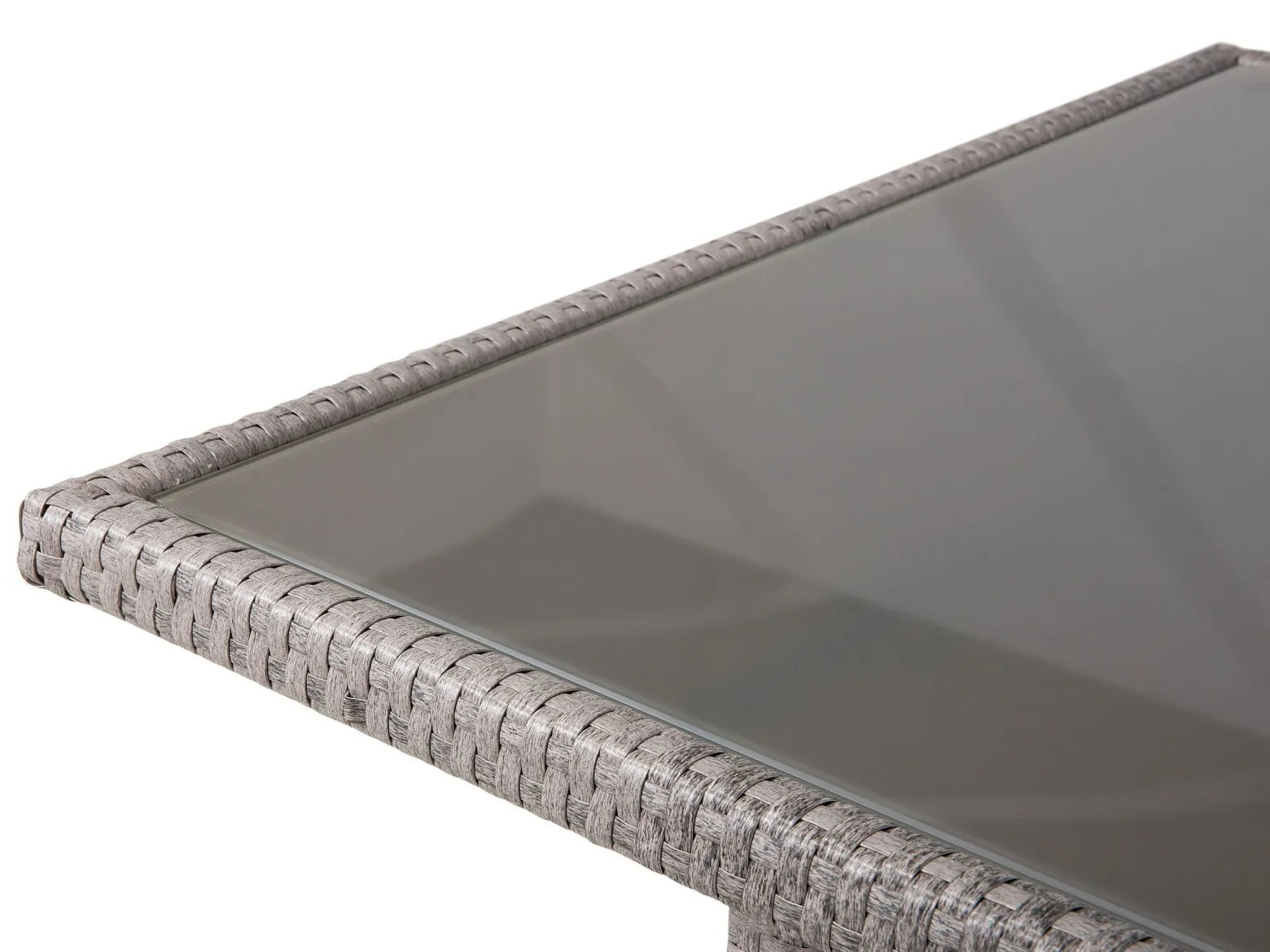Stół ogrodowy rattan szkło 145x80 szary