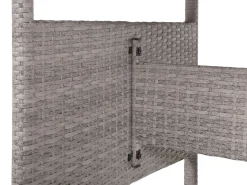 Stół ogrodowy rattan szkło 145x80 szary