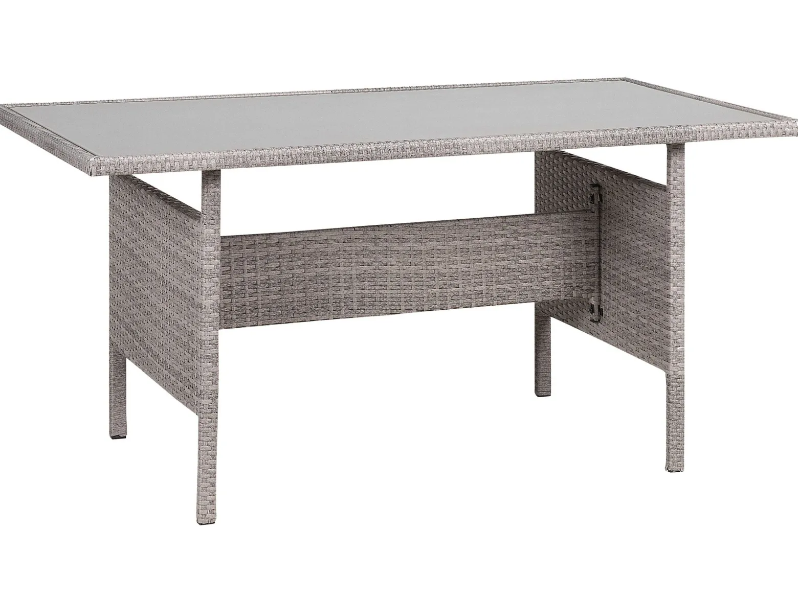Stół ogrodowy rattan szkło 145x80 szary