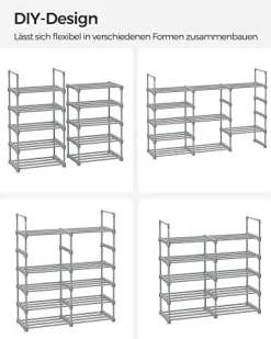 Stojak Na Buty, 10-Poziomowy Metalowy Organizator Buta