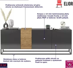 Stojąca szafka rtv grafit - Xyero