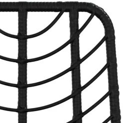 Stołki barowe, 2 szt., czarne 45x56x103,5 cm, PE, rattan i stal