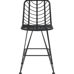 Stołki barowe, 2 szt., czarne 45x56x103,5 cm, PE, rattan i stal