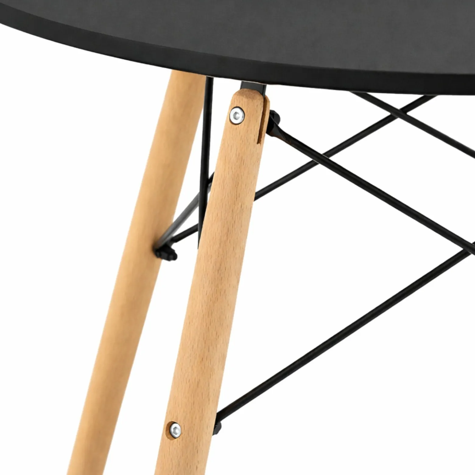 Stół okrągły czarny 70 cm skandynawski drewniane nogi do kuchni BEGRYF