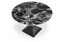 Stół okrągły MANUEL 120x120 czarny marmur/czarny