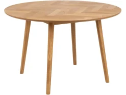 Stół okrągły Nagano 120 cm fornirowany w jodełkę