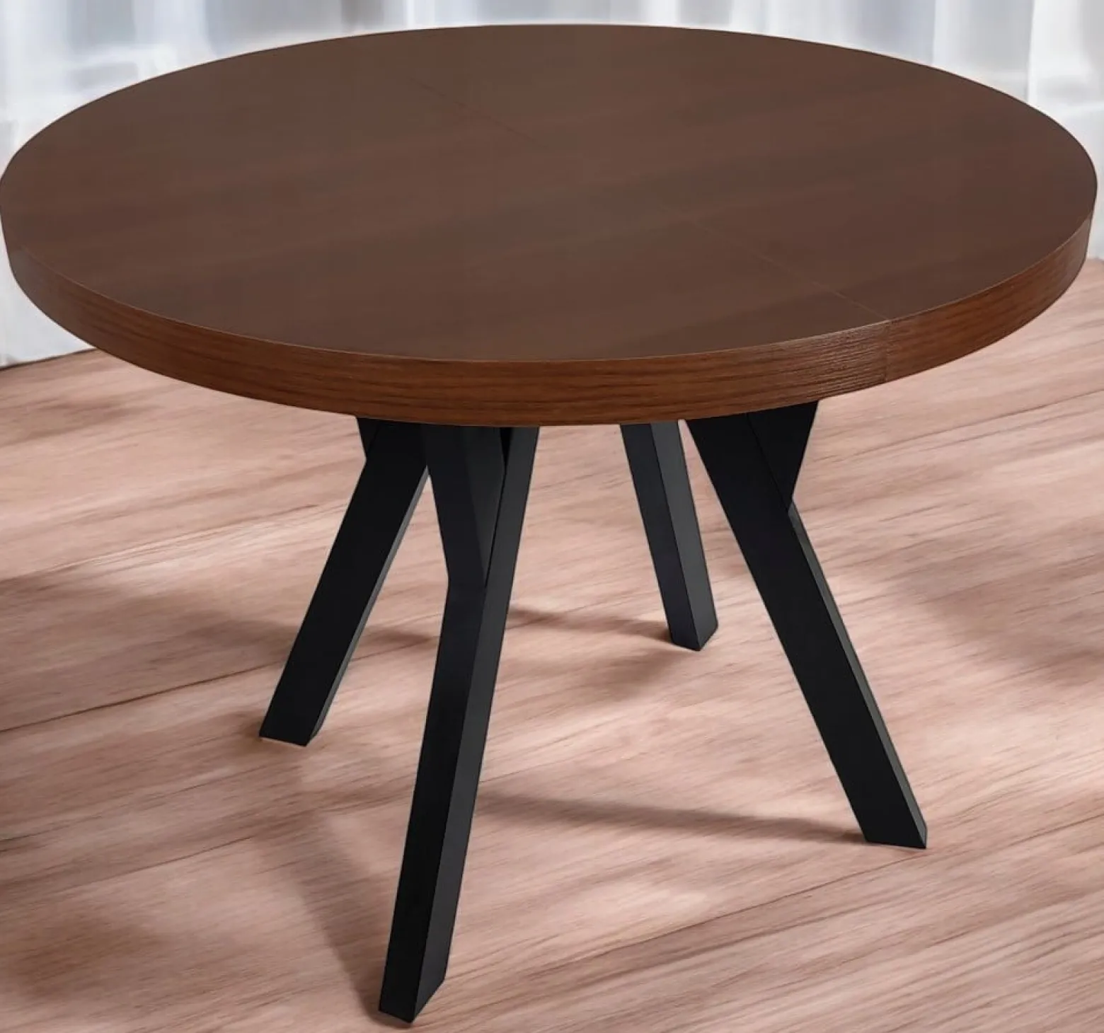 Stół okrągły rozkładany ORZECH CIEMNY Ø100/150 cm
