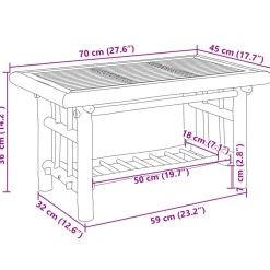 Stolik Kawowy Ława Stół Bambusowy 70x45x36 Półka Do Salonu Do Pokoju