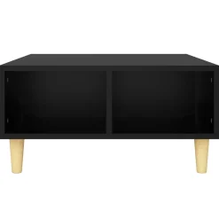 Stolik Kawowy Ława Stół Czarny 60x60x30 Półka Do Salonu Do Pokoju