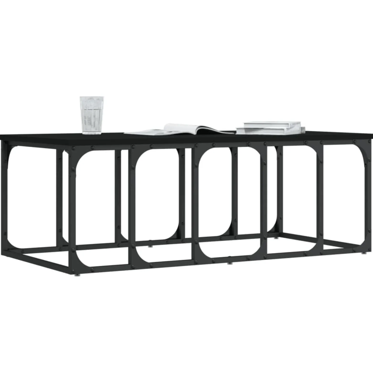 Stolik Kawowy Ława Stół Czarny 100x50x35.5 Do Salonu Do Pokoju