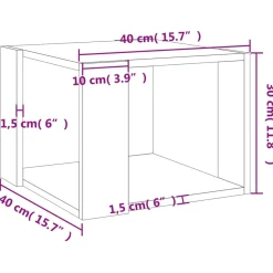 Stolik Kawowy Ława Stół Dąb Sonoma 40x40x30 Półka Do Salonu Do Pokoju