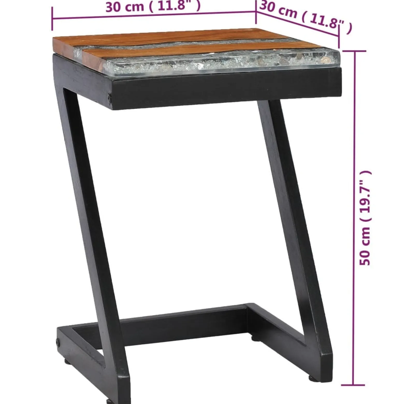 Stolik Kawowy Ława Stół Różnokolorowy Drewniany 30x30x50 Do Salonu
