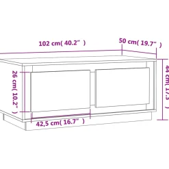 Stolik Kawowy Ława Stół Szary 102x50x44 Drzwiczki Do Salonu Do Pokoju