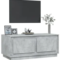 Stolik Kawowy Ława Stół Szary 102x50x44 Drzwiczki Do Salonu Do Pokoju