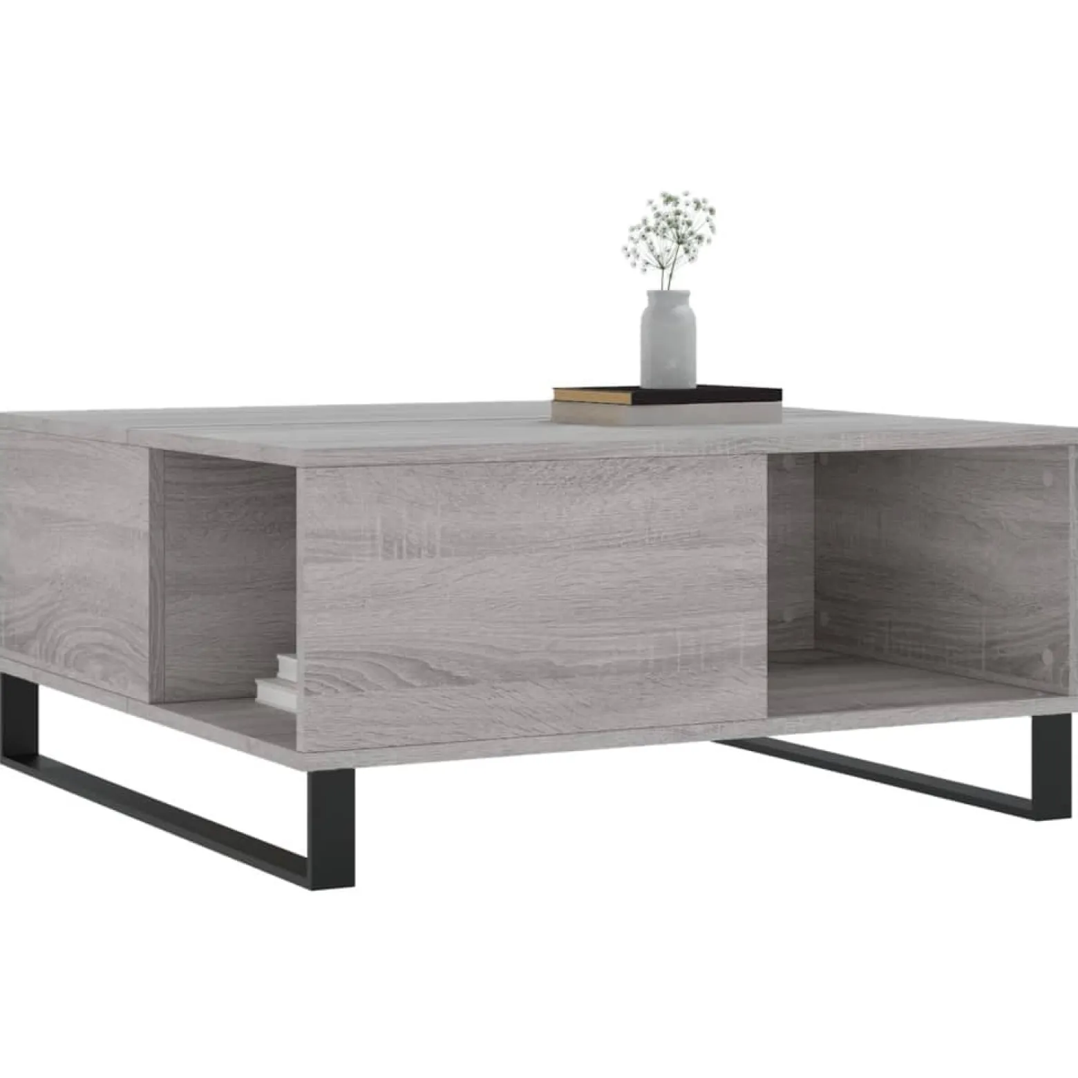 Stolik Kawowy Ława Stół Szary 80x80x36.5 Do Salonu Do Pokoju