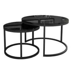 Stolik kawowy CIRI 2w1 80/60 czarny połysk