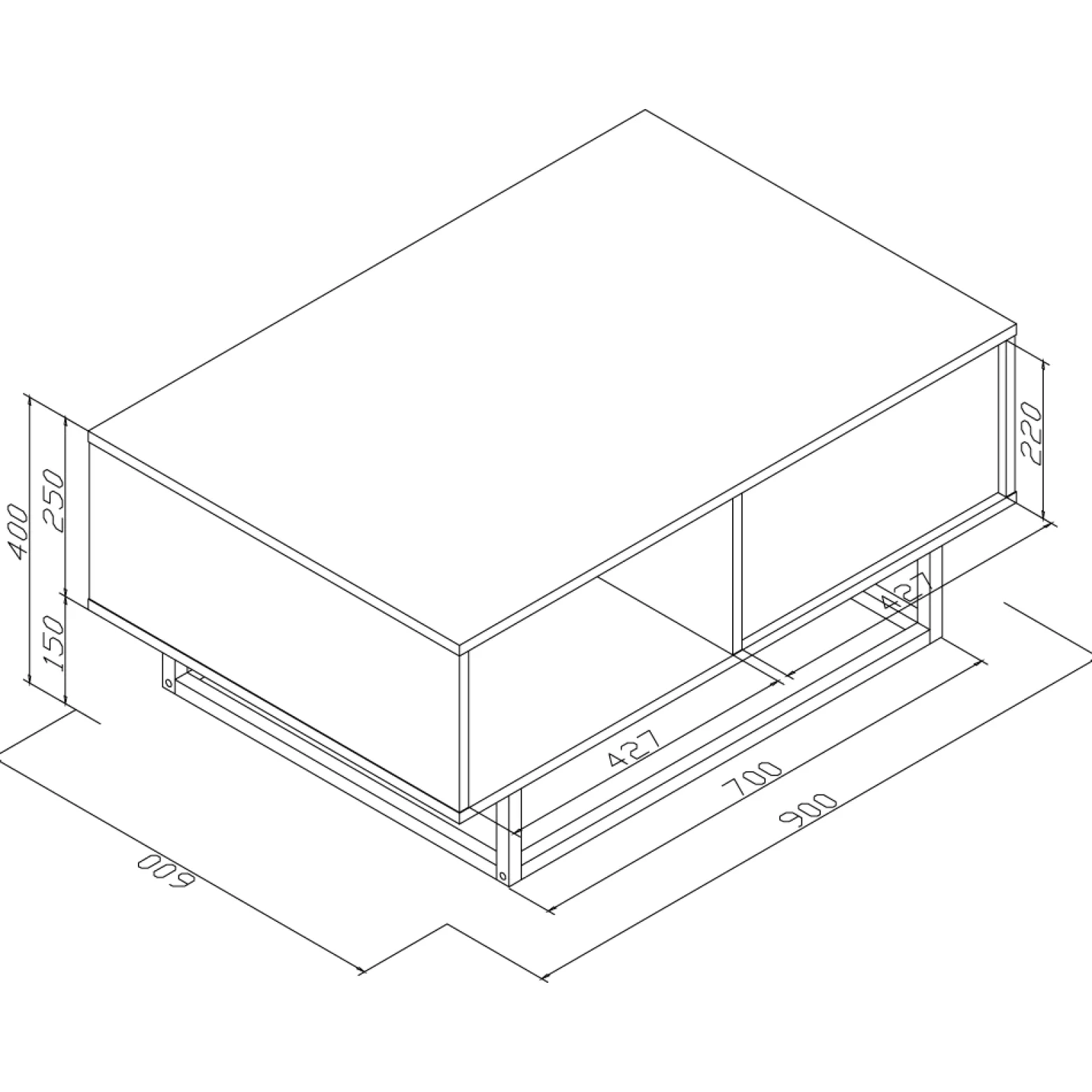 Stolik Kawowy 90cm Loft ONE FURNITURE - Laminat Dębowy