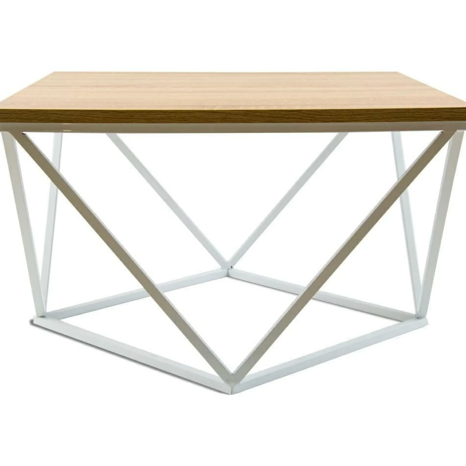 Stolik kawowy Curved 60 cm biały jasny