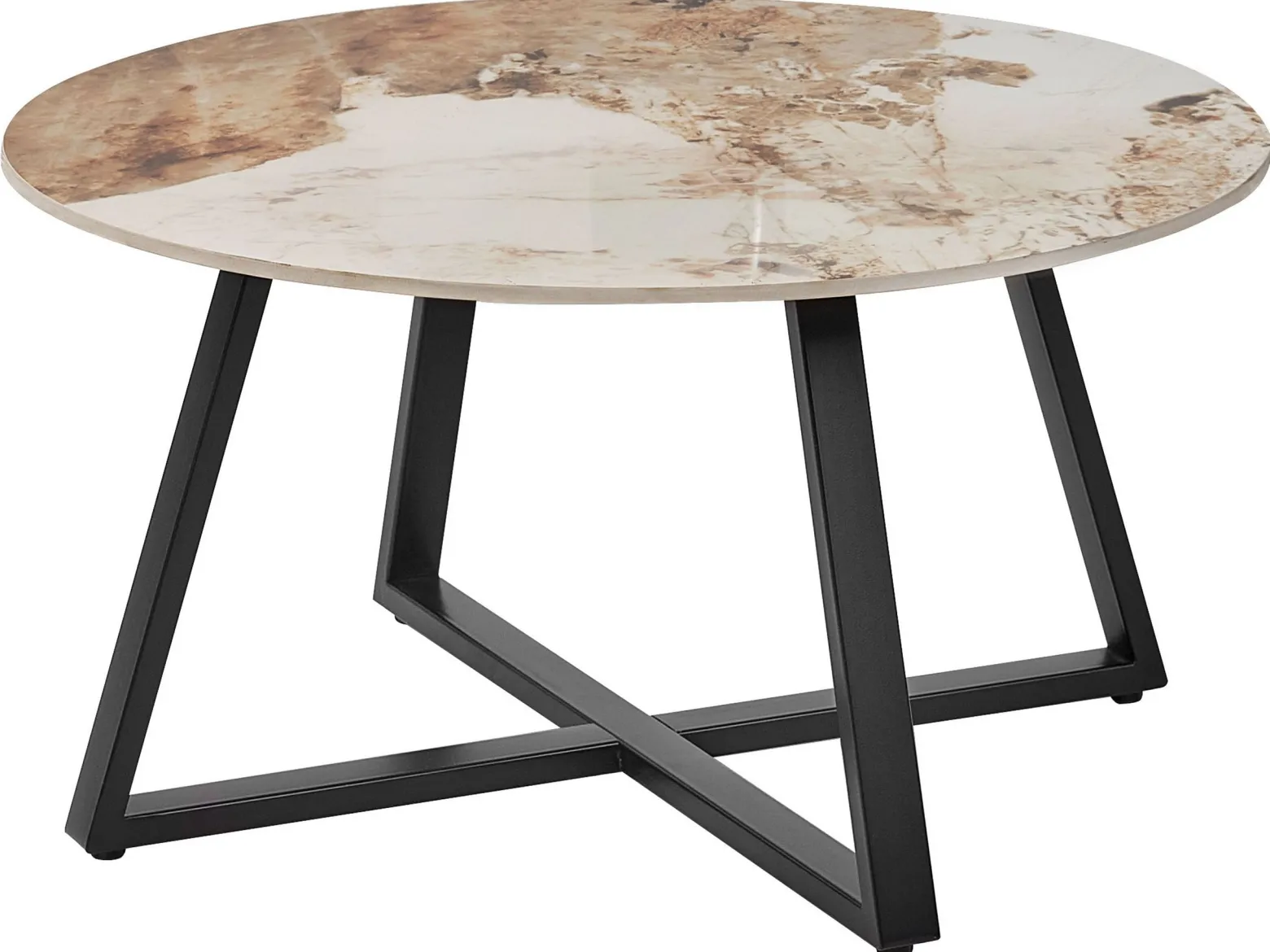 Stolik kawowy efekt marmur ceramiczny blat