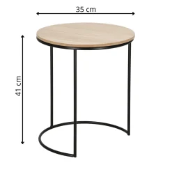 Stolik kawowy metalowy nowoczesny okrągły metalowy loft