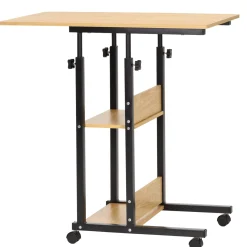 Stolik kawowy na kółkach z regulacją 76-86 cm biurko mobilne pod laptopa