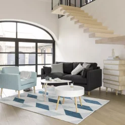 Stolik kawowy okrągły ze schowkiem 60cm ModernHome