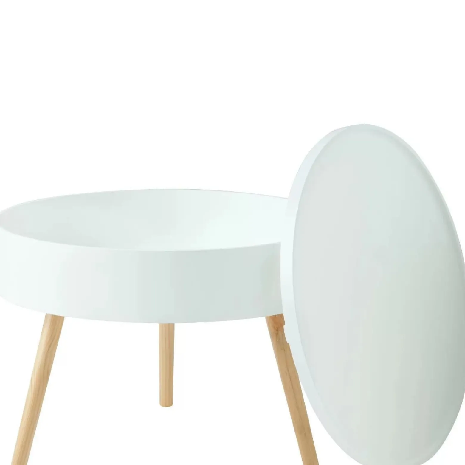 Stolik kawowy okrągły ze schowkiem 60cm ModernHome