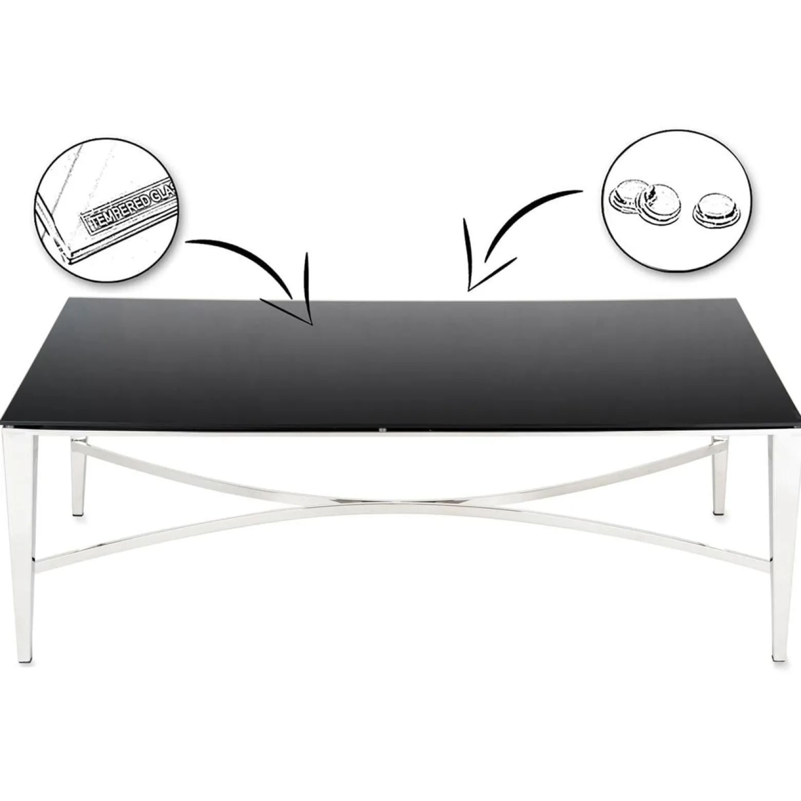 Stolik kawowy Rays Silver Black
