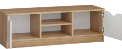Stolik Rtv do salonu 120 2D dąb craft biały funkcjonalny i solidny