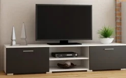 Stolik szafka rtv ROMA 150cm biały czarny komoda PER