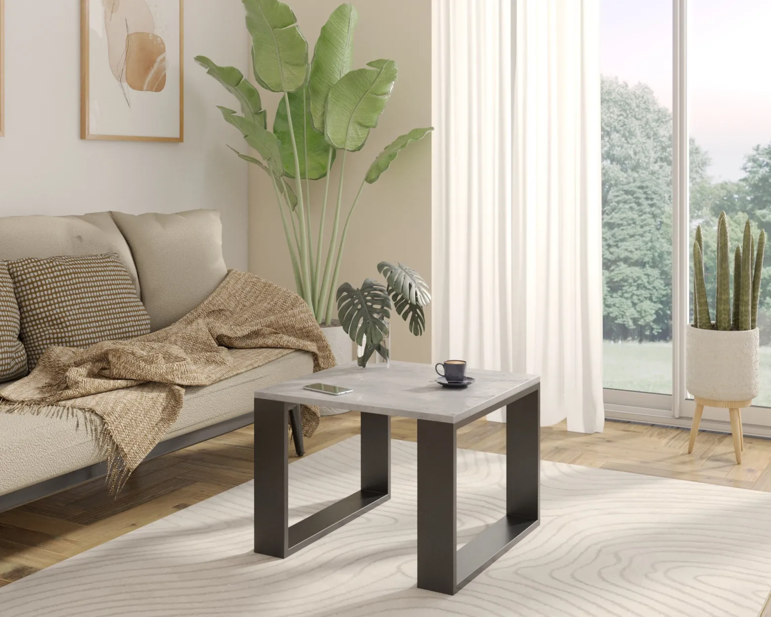 Stolik Bilbo beton/czarny