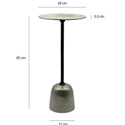 Stolik boczny aluminiowy, pomocniczy metalowy, do salonu dekoracyjny kawowy