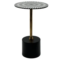 Stolik boczny aluminiowy, pomocniczy, metalowy, do salonu, dekoracyjny