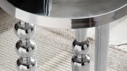 Stolik boczny FineBuy metalowy srebrny