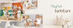 Stolik i krzesełko dla dzieci Królik z kokardą 50cm