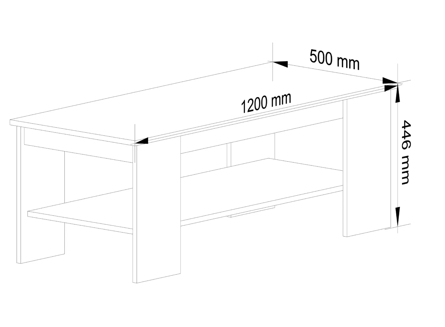 Stolik kawowy AKORD KAMI Biały 120 cm Biały mat 120x50x45 cm