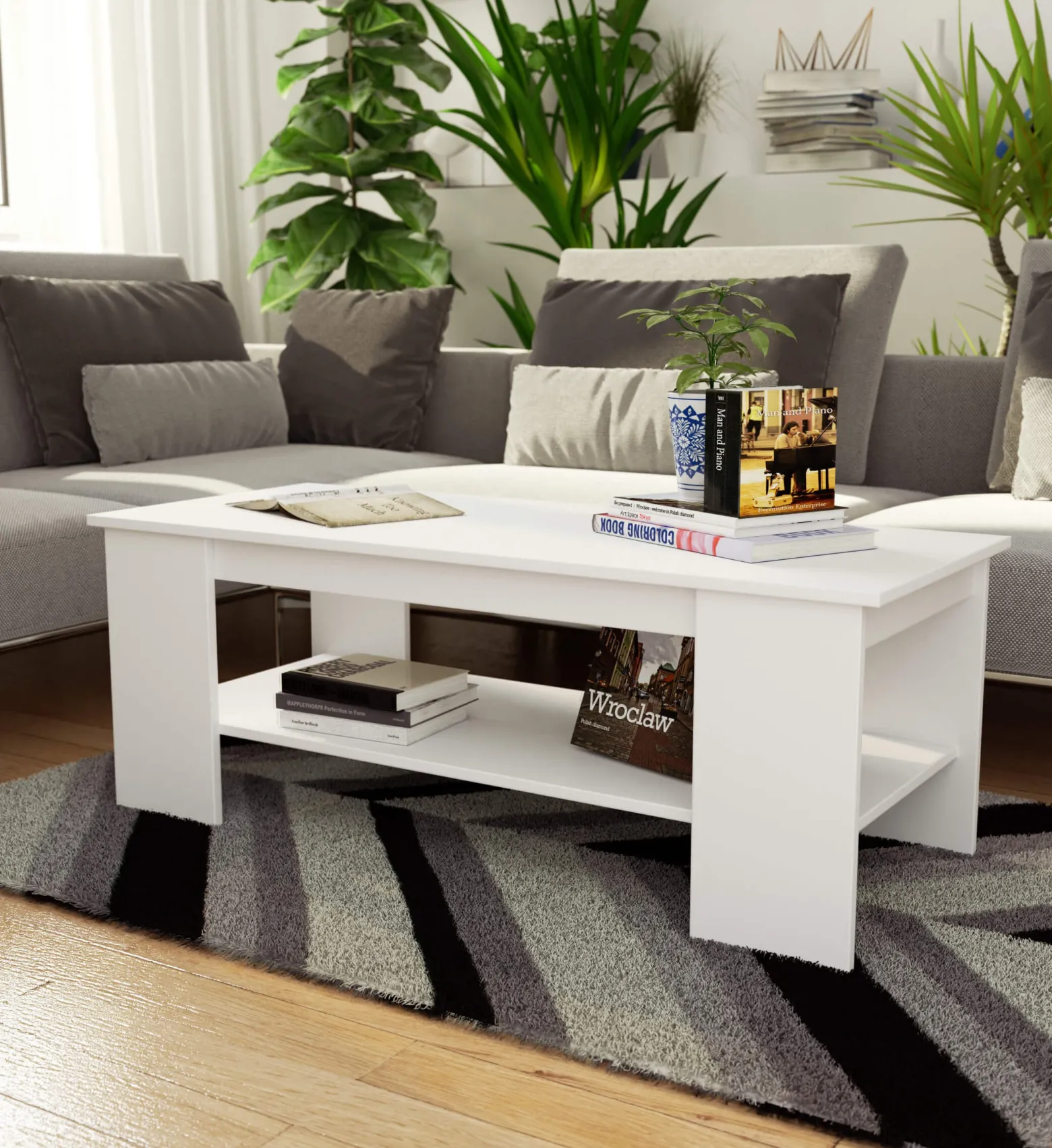 Stolik kawowy AKORD KAMI Biały 120 cm Biały mat 120x50x45 cm